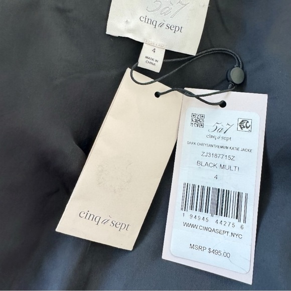 Cinq à Sept Katie Floral Wrap Off the Shoulder Chrysanthemum Jacket Blazer NEW - Picture 15 of 16